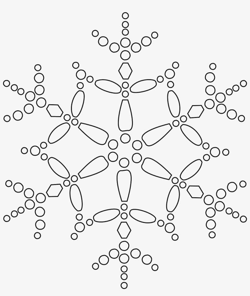 Snowflake Colouring Pages - Snow Clip Art, transparent png download
