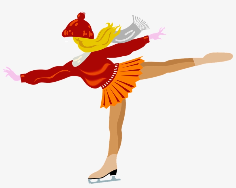 Scarf Clipart Dress - Png Ice Skating Clipart, transparent png download