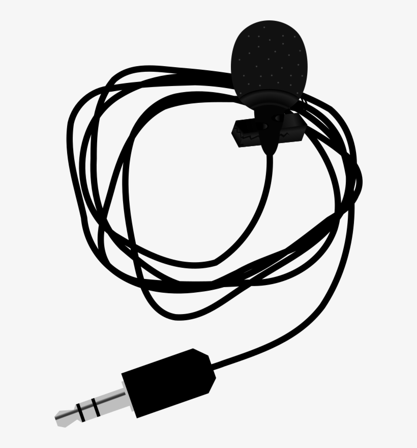 Lavalier Microphone With Messy Cable Lavalier Microphone PNG Image