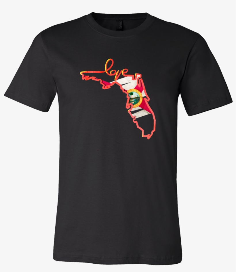 Love Florida State Flag Map Outline Souvenir Gift T-shirt - Team Fox Shirt, transparent png download