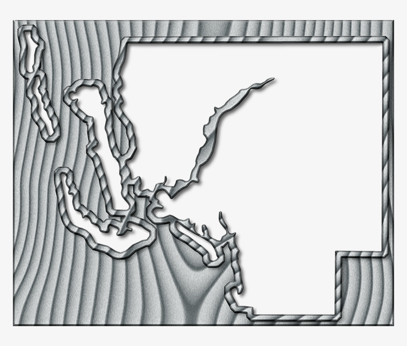 A Map Of Lee With The Map Area Carved From A Bleached, - Drawing, transparent png download