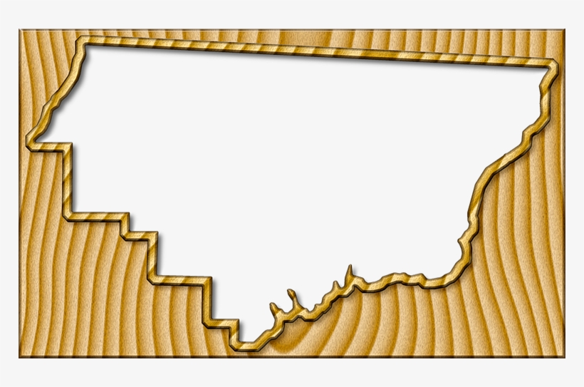 A Map Of Gadsden With The Map Area Carved From A Blond - Picture Frame, transparent png download