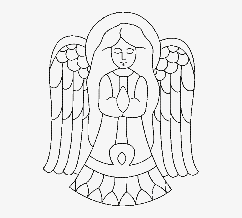 Christmas Angel Black Outline - Coloring Book, transparent png download