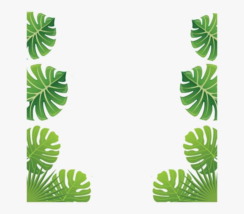 Aloha Tropical Leaf Flowers, Aloha Flowers, Tropical - Tropical Leaves Frame, transparent png download