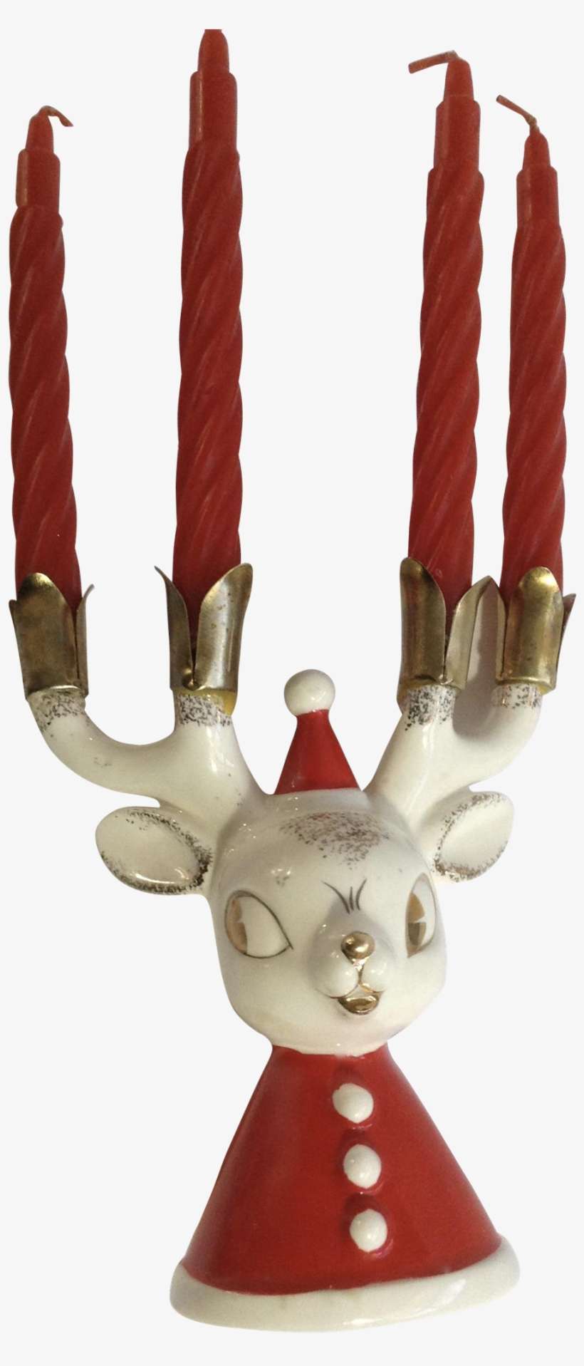 Vintage Holt Howard Christmas Reindeer Antler Candle - Vintage Holt Holt Howard Christmas Figurines, transparent png download