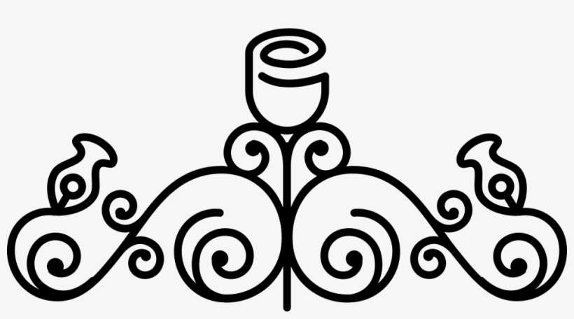 Rose Outline Variant With Vines And Leaves Comments - Swirls Png, transparent png download