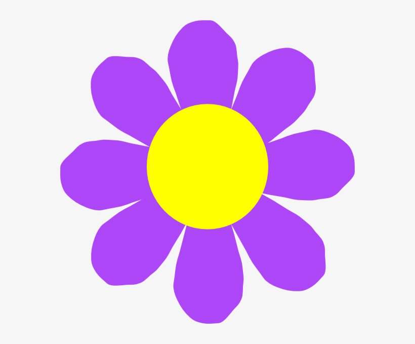 Pink Flower Clipart Outline - Purple Flower Clipart, transparent png download