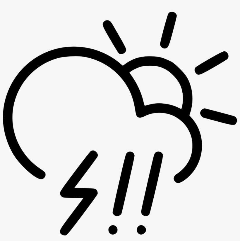 Day Hail Storm Cloud Lightning Rain Sun Comments - Thunderstorm Sun Icon, transparent png download