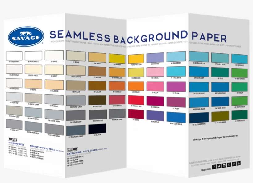 Seamless Paper Chip Chart - Savage Color Chart For Background Paper, transparent png download