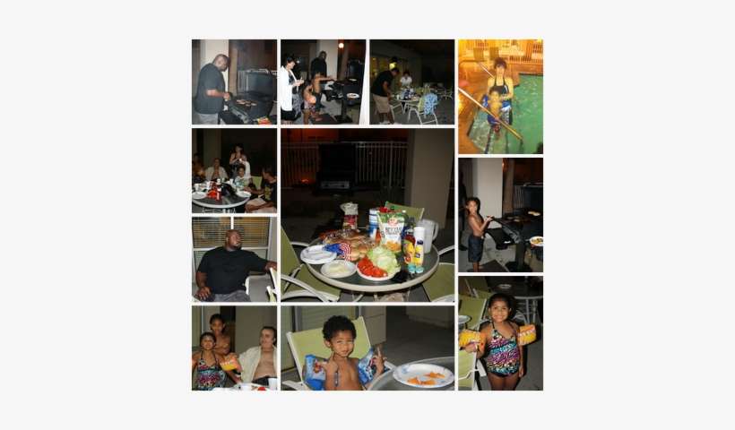 We Swam For A Bit While Dad Got The Grill Going - Collage, transparent png download