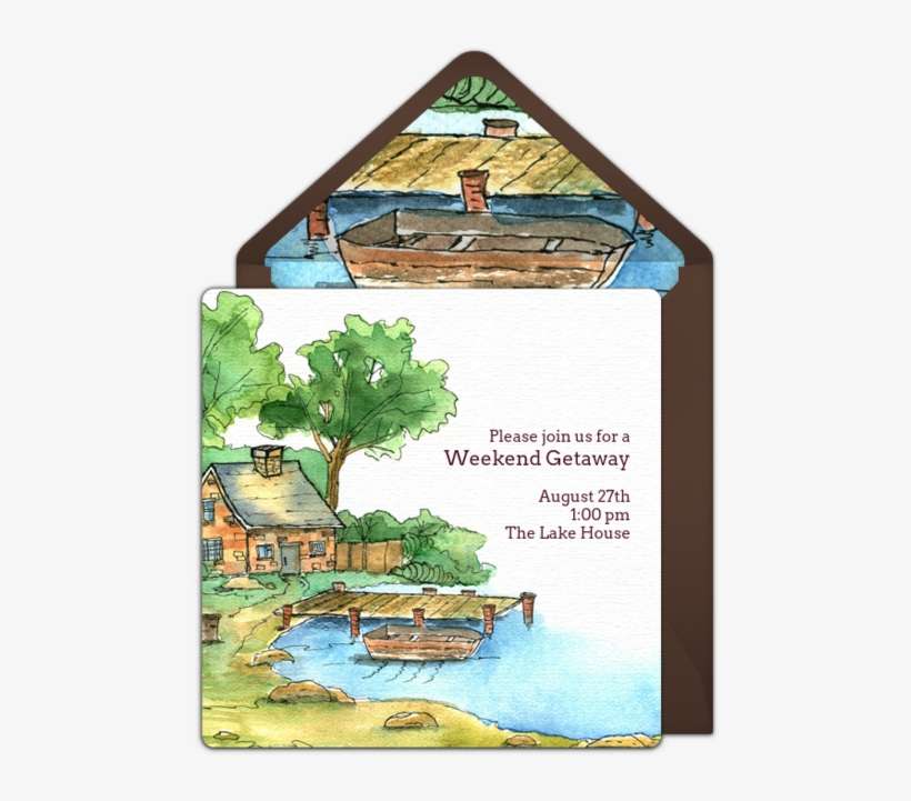 This Lake House Free Party Invitation Design Is A Perennial - Birthday, transparent png download