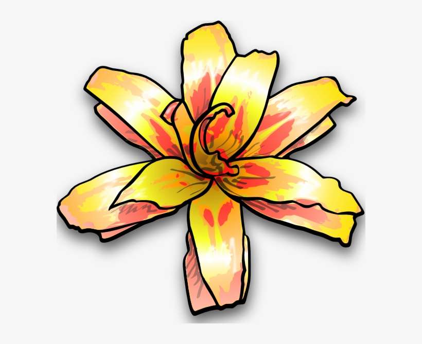 Yellow Flower Clip Art At Clker - Yellow Flower Clip Art, transparent png download