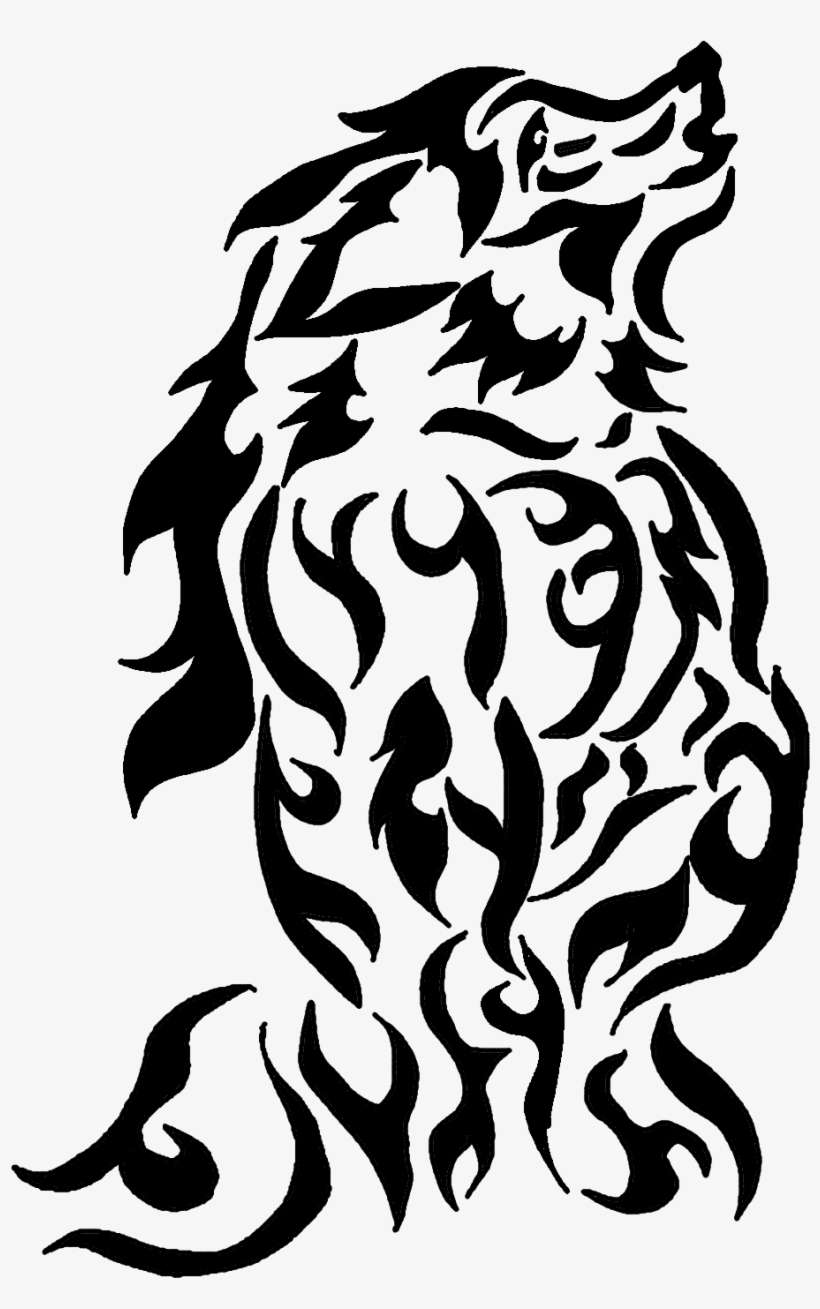 Tribal Wolves Howling Drawing Wolf Howling Tribal Png PNG Image Transparent PNG Free