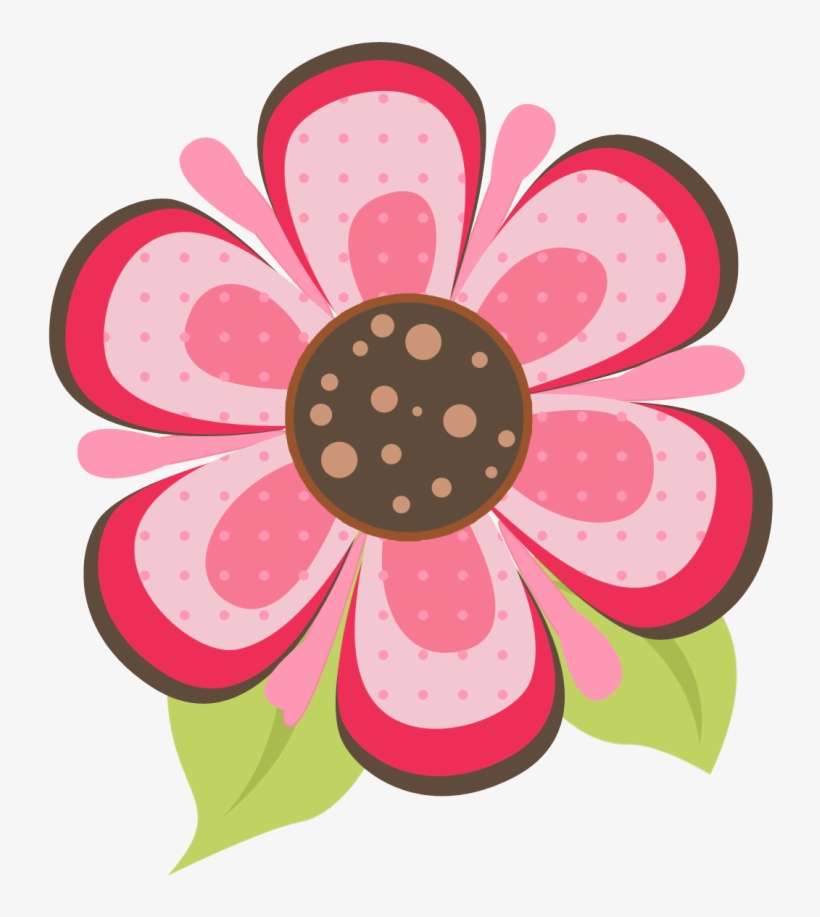 Ladybug On Pink Flower - Pink And Brown Flower Free Clipart, transparent png download