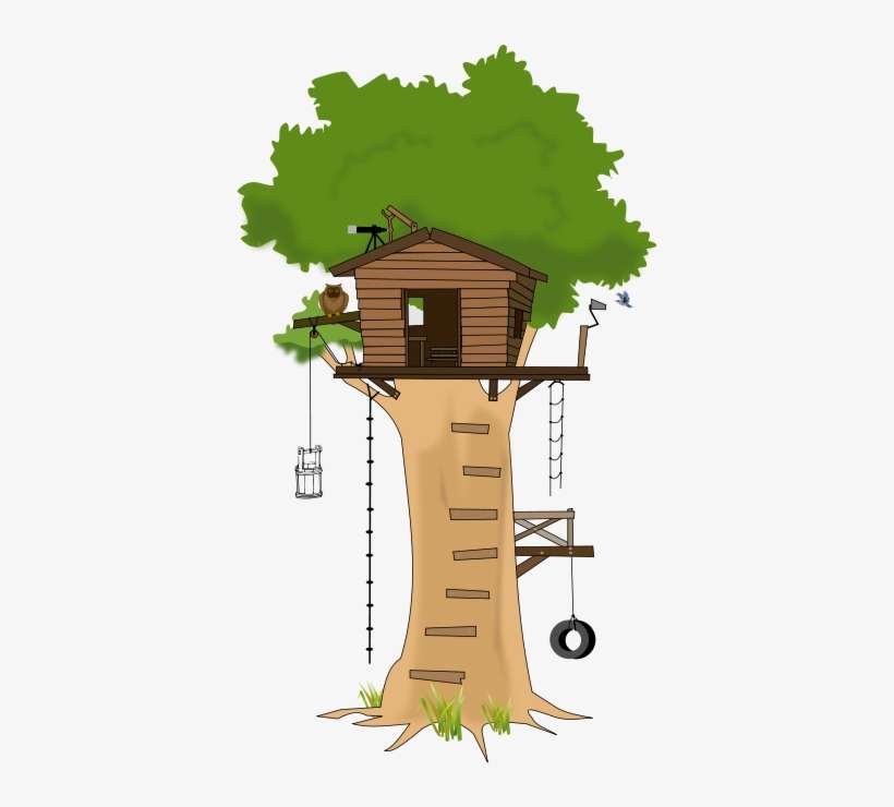 Jpg Freeuse Free House Cartoon Clip Art - Tree House Clipart, transparent png download