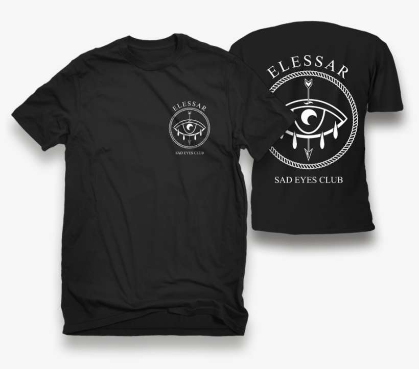 Image Of Sad Eyes Club Tee Black - Active Shirt, transparent png download