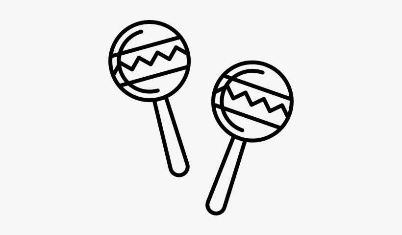 Two Maracas Vector - Black And White Music Instrument Png, transparent png download