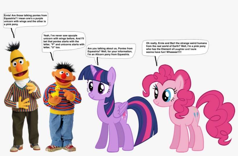 Darthraner83, Bert, Crossover, Ernie, Pinkie Pie, Pony,, transparent png download