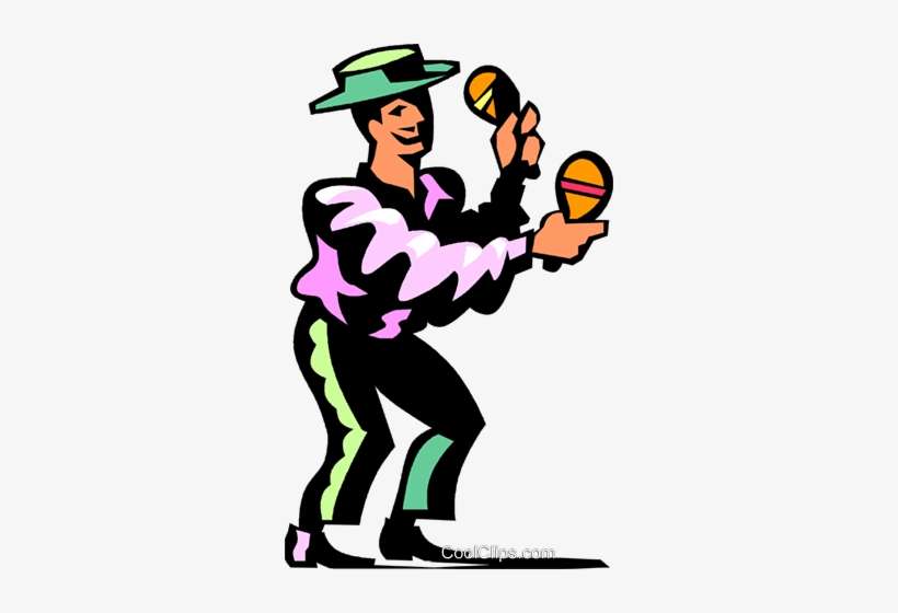 Maraca Player Royalty Free Vector Clip Art Illustration - Mexican Maraca Players, transparent png download