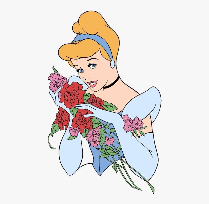 Disney Princesses Clipart Flower - Disney Princess Cinderella Clipart, transparent png download