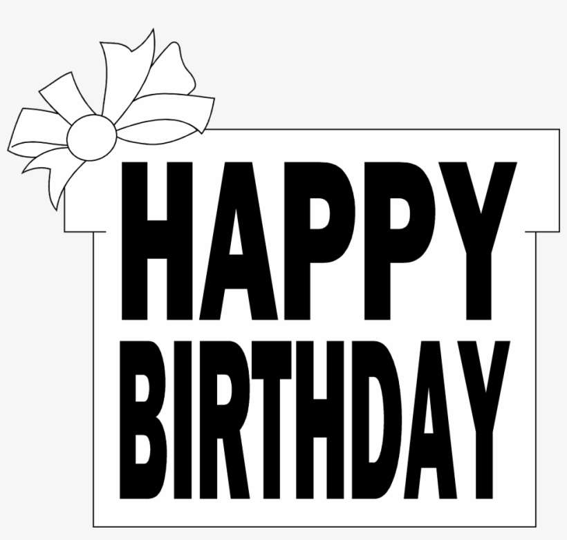 Svg Library Free Stock Photo Illustration Of A - Happy Birthday Black And White, transparent png download