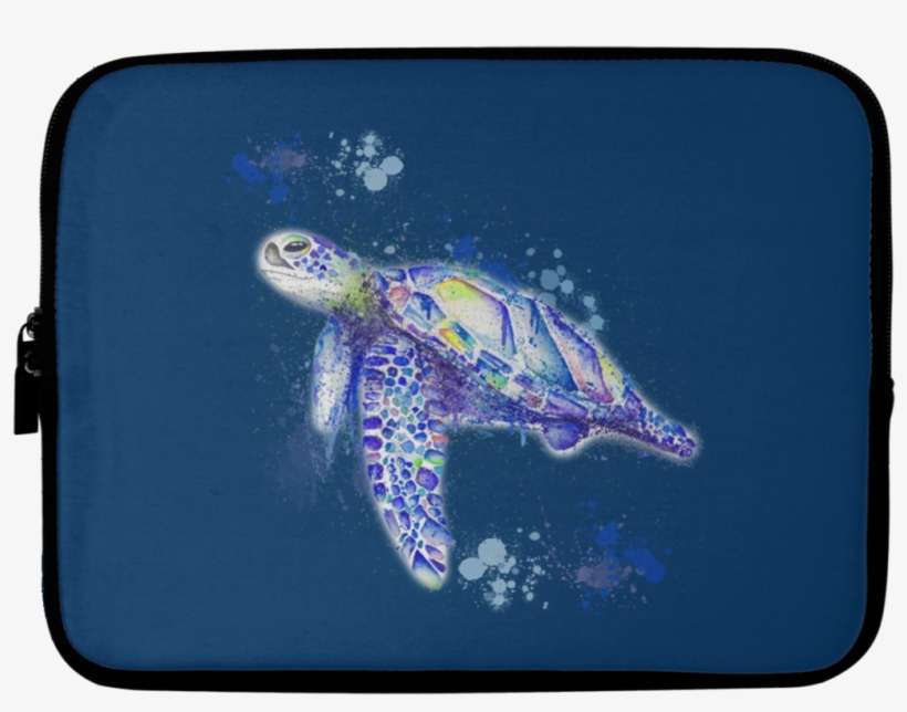 Watercolor Sea Turtle Laptop Sleeves - Turtle, transparent png download