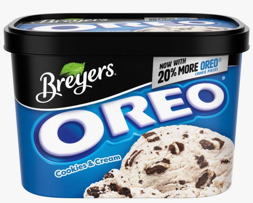 A 48 Ounce Tub Of Breyers Oreo Front Of Pack - Breyers Oreo Ice Cream, transparent png download