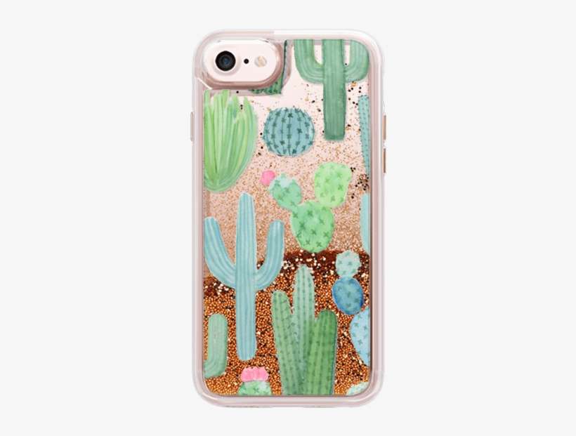 Casetify Iphone 7 Glitter Case - Desert Cactus Garden Iphone Case Green, Pink, Blue, transparent png download