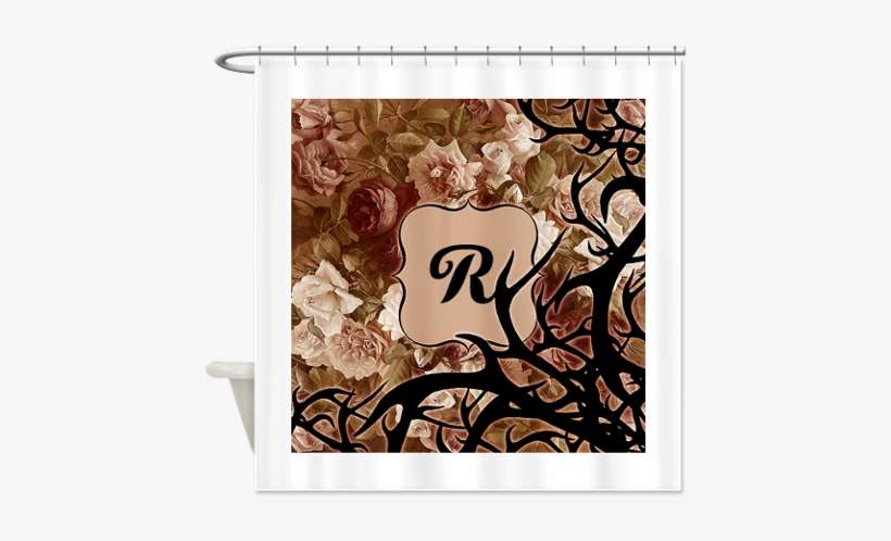 Antique Roses And Thorns Shower Curtain On Cafepress - Antique Roses And Thorns Shower Curtain, transparent png download