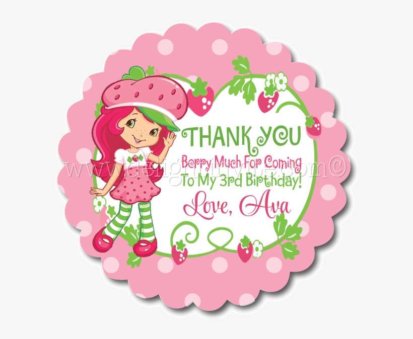 Strawberry Shortcake Birthday Party Favor Tags - Roommates Strawberry Shortcake Peel & Stick Giant, transparent png download