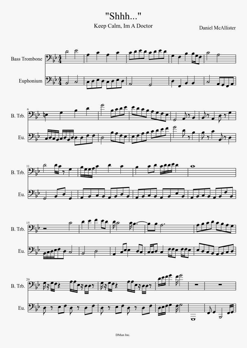 "shhh" Sheet Music Composed By Daniel Mcallister 1 - May It Be Cello Sheet Music, transparent png download