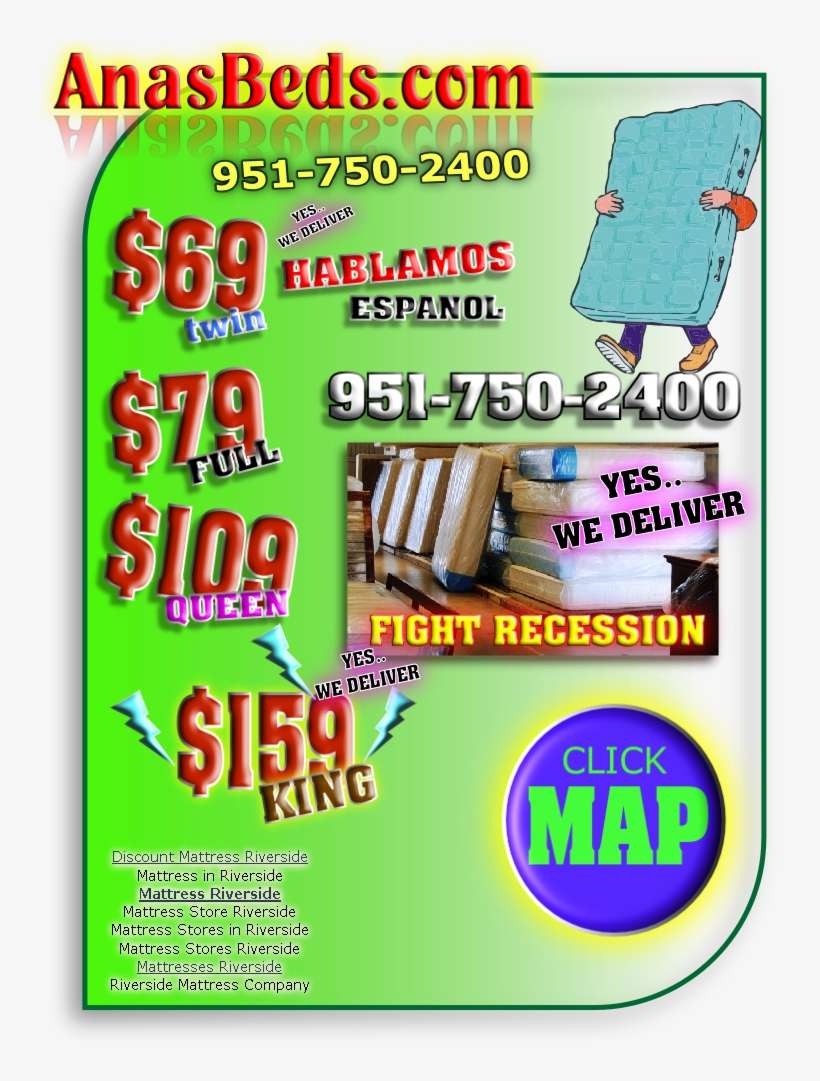 Mattress Riverside $78 - Poster, transparent png download