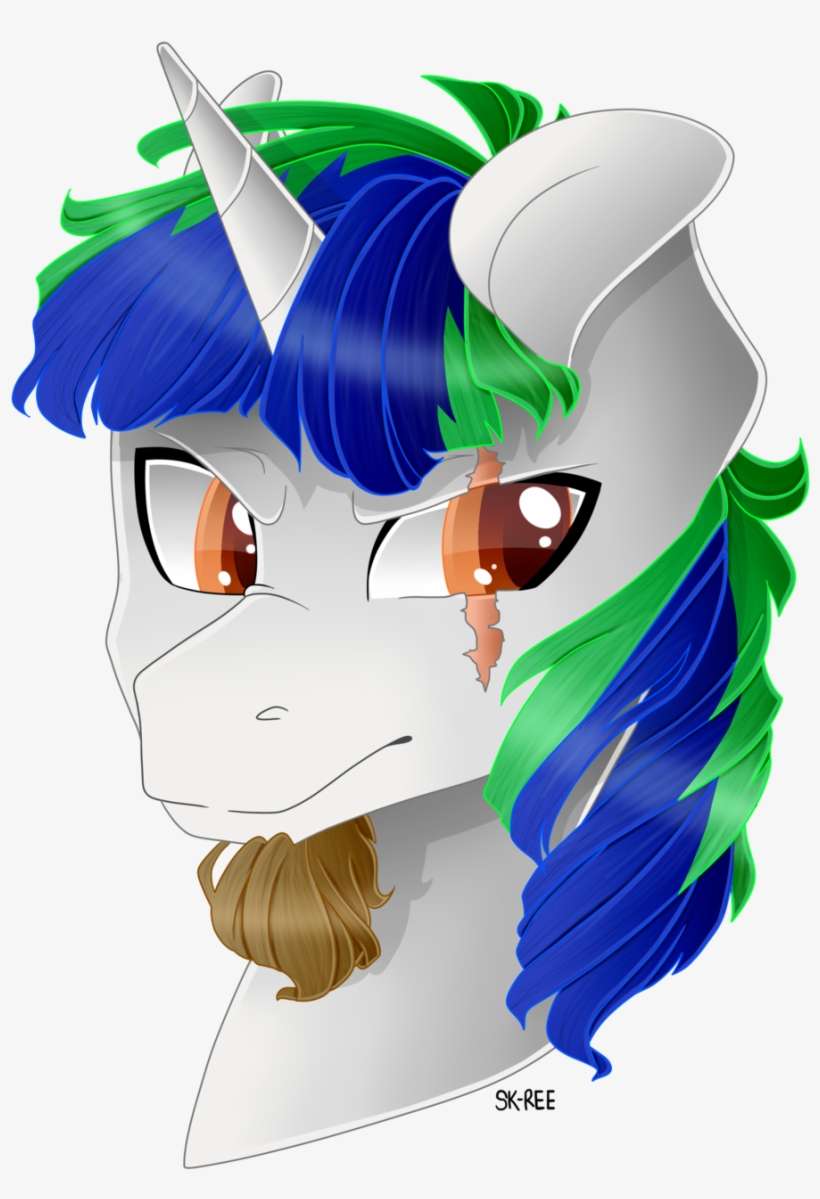 Sk-ree, Bust, Eye Scar, Facial Hair, Goatee, Male, - Cartoon, transparent png download