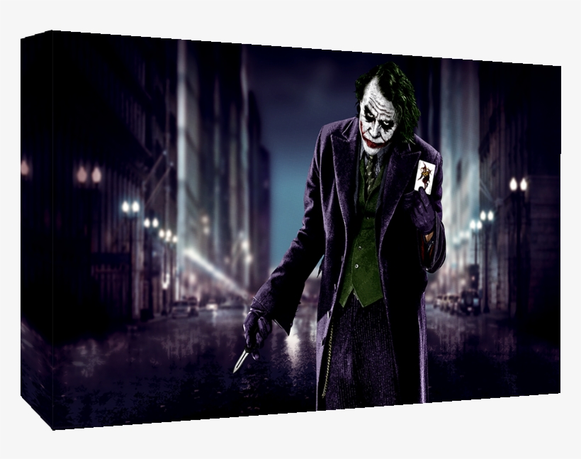 Dark Knight Joker Batman Film Cotton Canvas Wall Art - Dark Knight Heath Ledger Joker, transparent png download