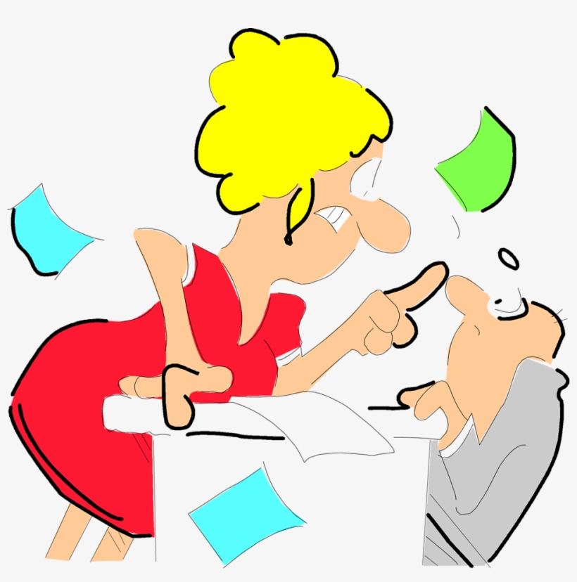 Scream Picture Royalty Free Stock Girl - Woman Yelling At Man Cartoon, transparent png download