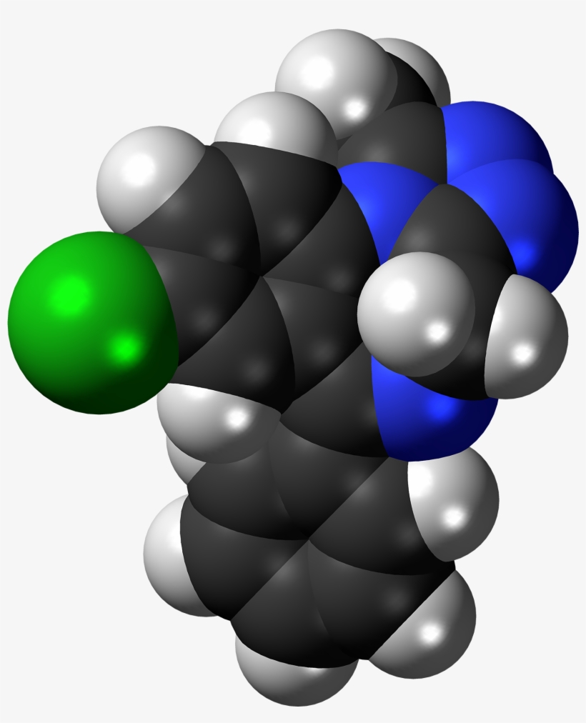 Alprazolam Molecule Spacefill - Molecule, transparent png download