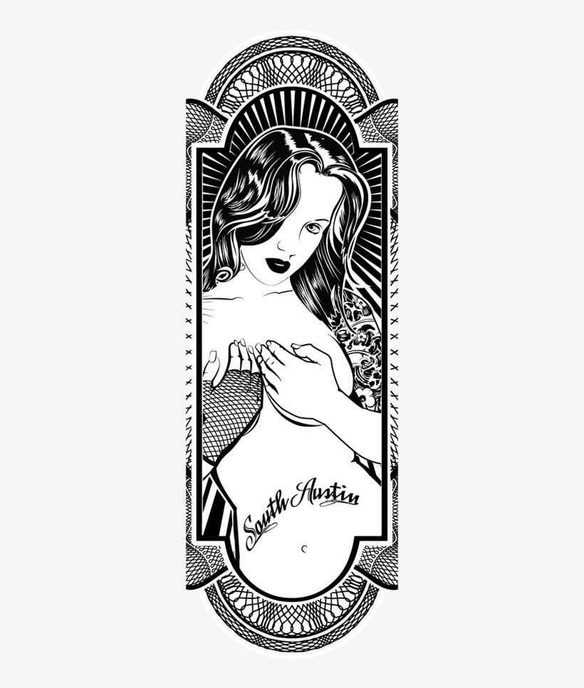 Drawing Skateboard Tattoo Vector Free Stock - Illustration, transparent png download