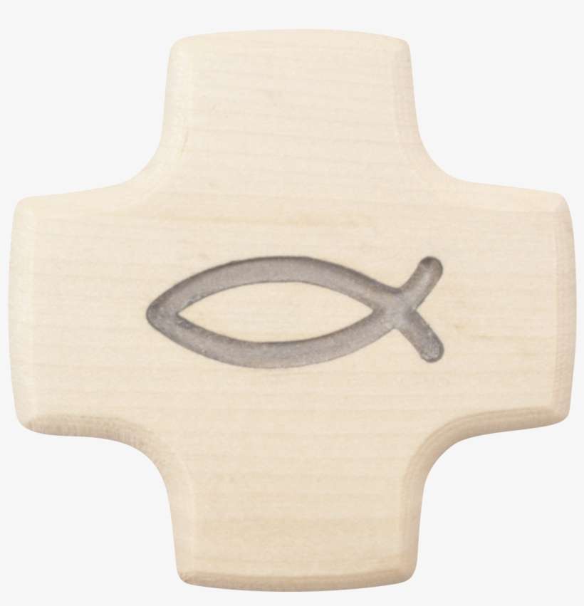 Stainless Steel Cross - Anzm Holzkreuz Mit Fisch-symbol 9 X 9 Cm, transparent png download