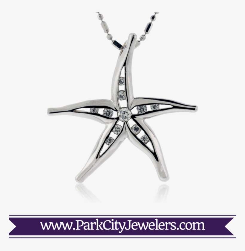 Diamond Lined Starfish Pendant - Elk Ivory Tooth Trophy Antler Ring, transparent png download