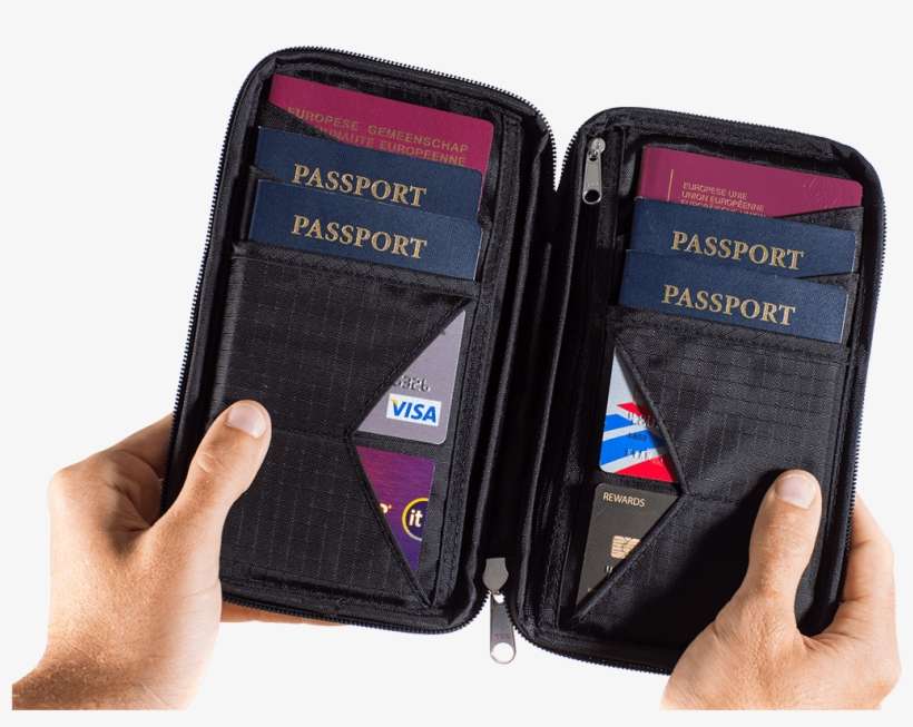 Rfid Blocking Multiple Passport Holder & Wallet - Family Passport Holder Leather, transparent png download