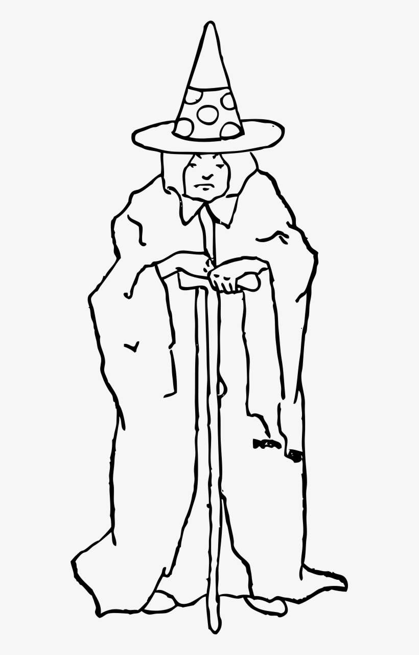 Old Witch Clipart By Johnny Automatic - Outline Of A Witch, transparent png download