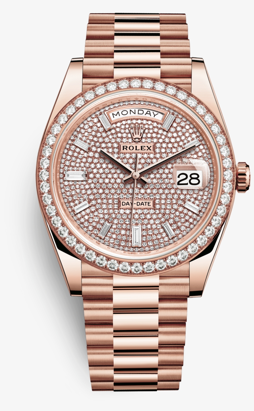 Day-dateoyster, 40 Mm, Everose Gold And Diamonds - Rolex 228345rbr, transparent png download