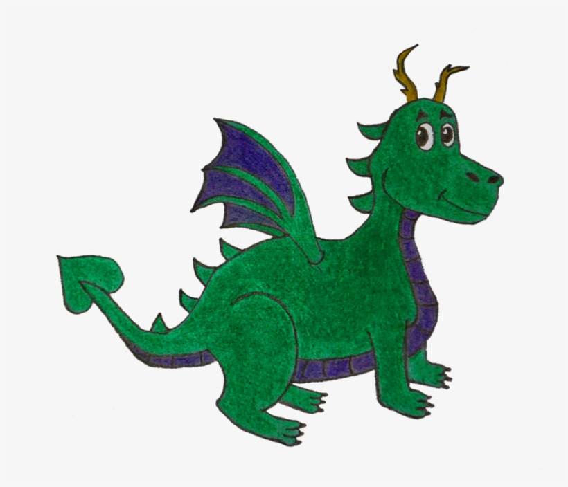 Dragon, Green, Blue, Draw, Pencil, Color Pencil, Eye - Puff Thr Magic Dragon Png, transparent png download