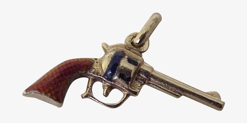 Vintage Revolver Pistol / Gun Charm Colorful Enamel - Pistol, transparent png download