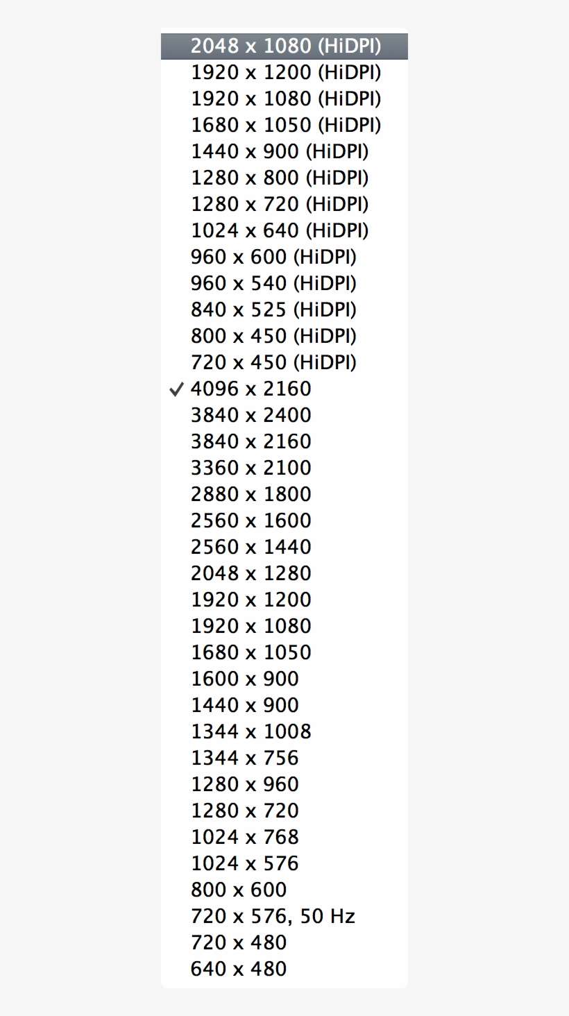 4k Retina Cinema Display Hints Blog Joemacirowski Com - Resolutions List 16 9, transparent png download