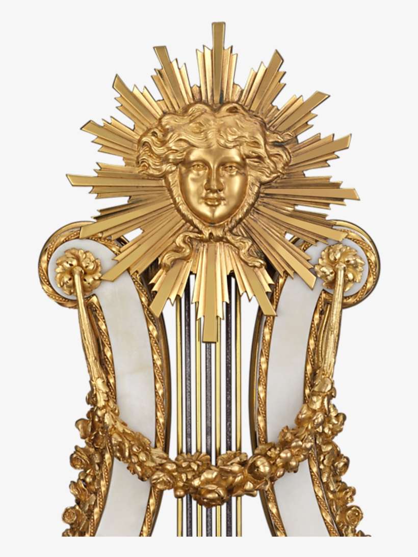 Marble And Ormolu French Lyre Clock - Illustration, transparent png download