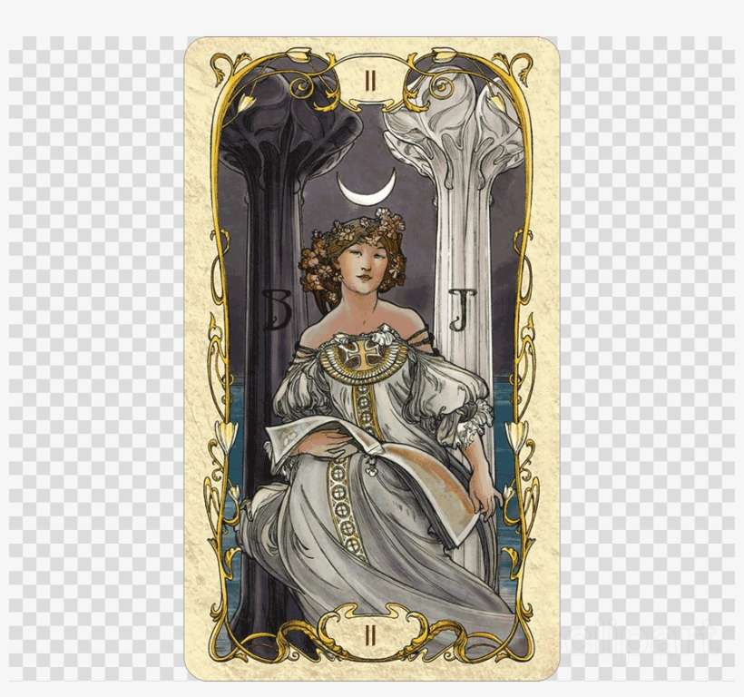 High Priestess Tarot Clipart Tarot The High Priestess - Mucha Tarot High Priestess, transparent png download