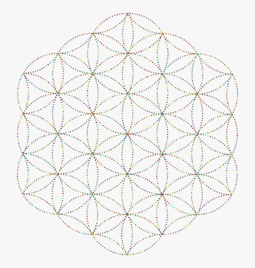 Flower Of Life Dots Prismatic No Bg - Circle, transparent png download