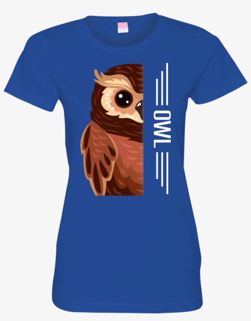 Owl Half Face Tshirt 3516 Lat Ladies' Fine Jersey T - Shirt, transparent png download