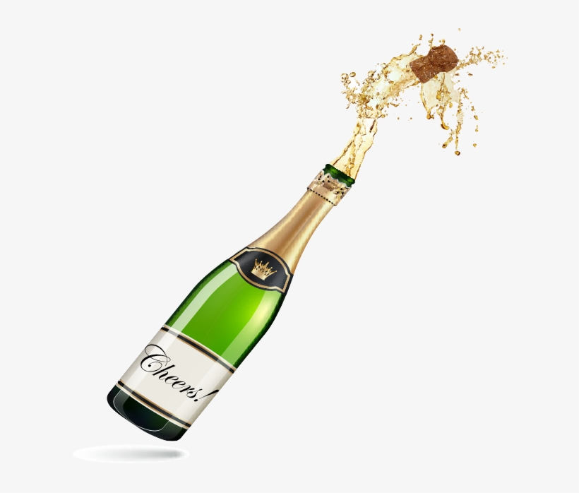Wine Celebration - Illustration Champagne Explosion PNG Image ...